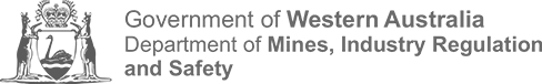 Logo dept mines industry regulation safety wa grey